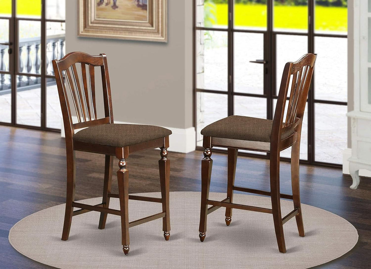 Chelsea Counter Height Stools Mahogany Linen Set Of 2