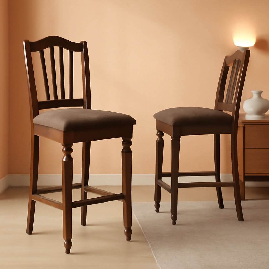 Chelsea Counter Height Stools Mahogany Linen Set Of 2