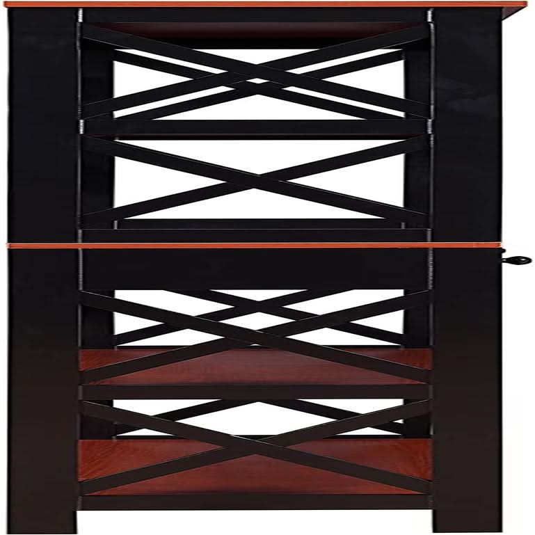 Cherry Black Oxford 5 Tier Bookcase With Drawer Home Office