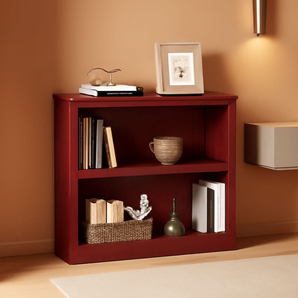 Cherry Wood Bookcase With Adjustable Shelves Home Office