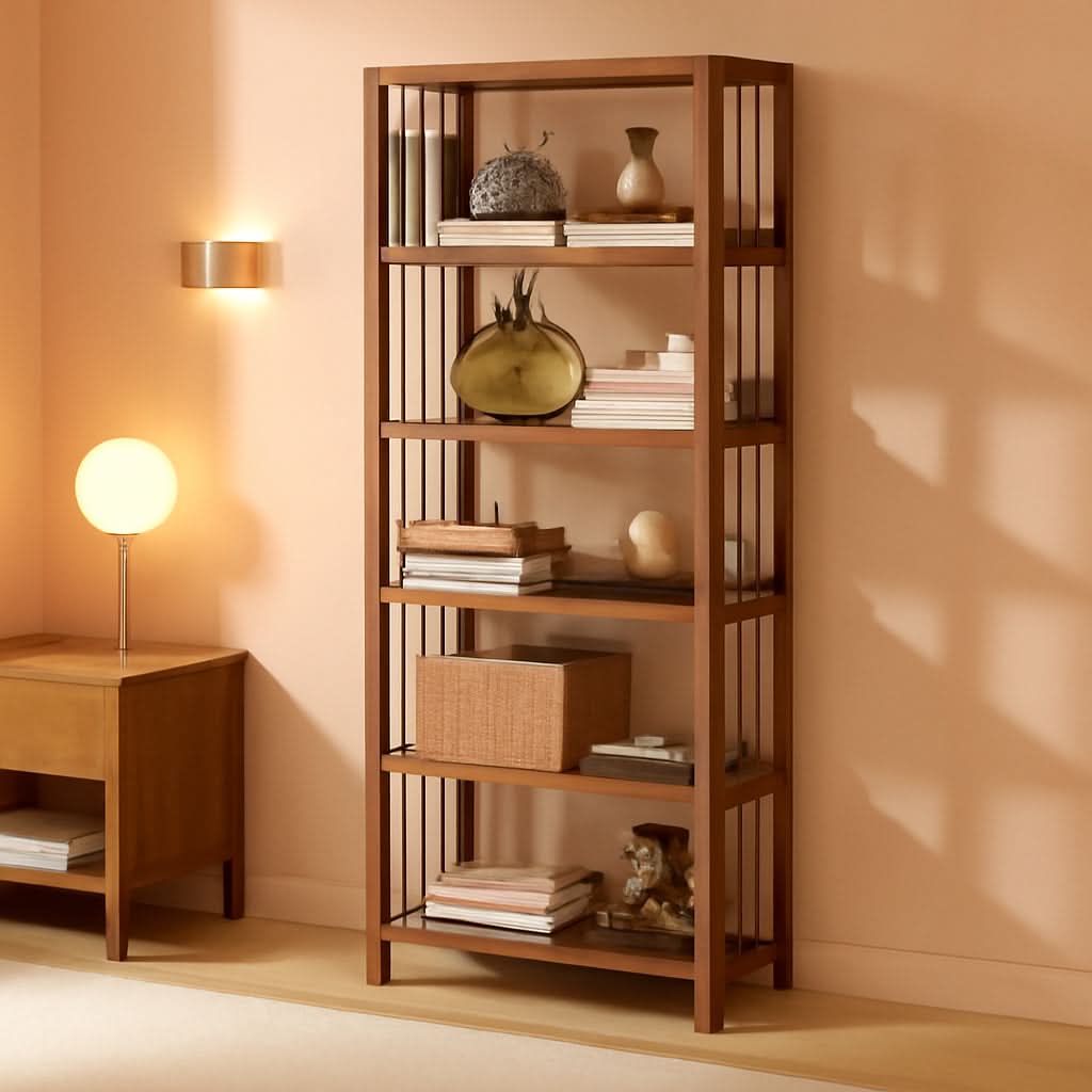 Chestnut Three Shelf Stackable Bookcase Solid Wood