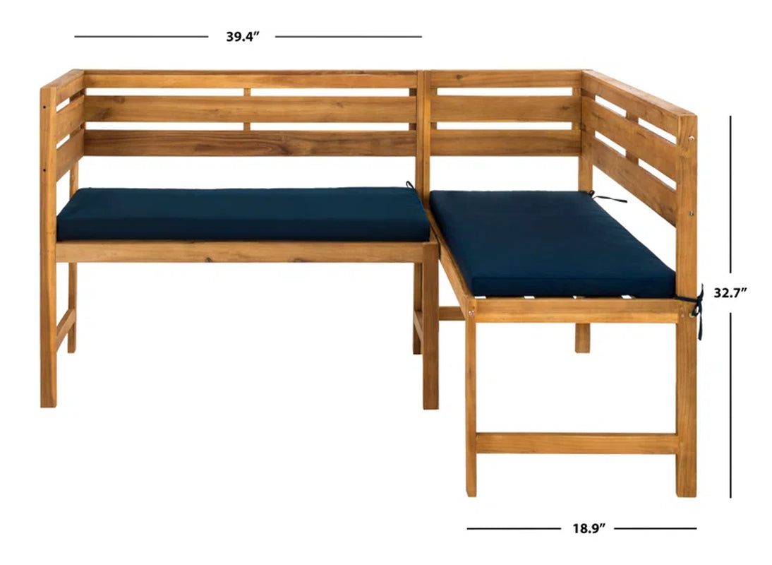 Chic Balcony Two Piece Sectional Set Navy Cushions Outdoor Furniture