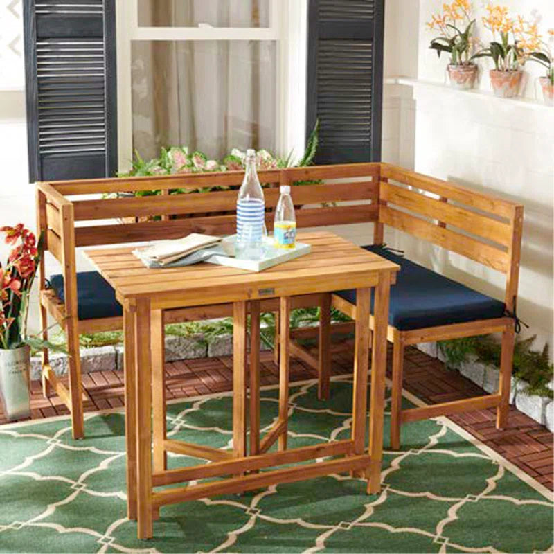 Chic Balcony Two Piece Sectional Set Navy Cushions Outdoor Furniture