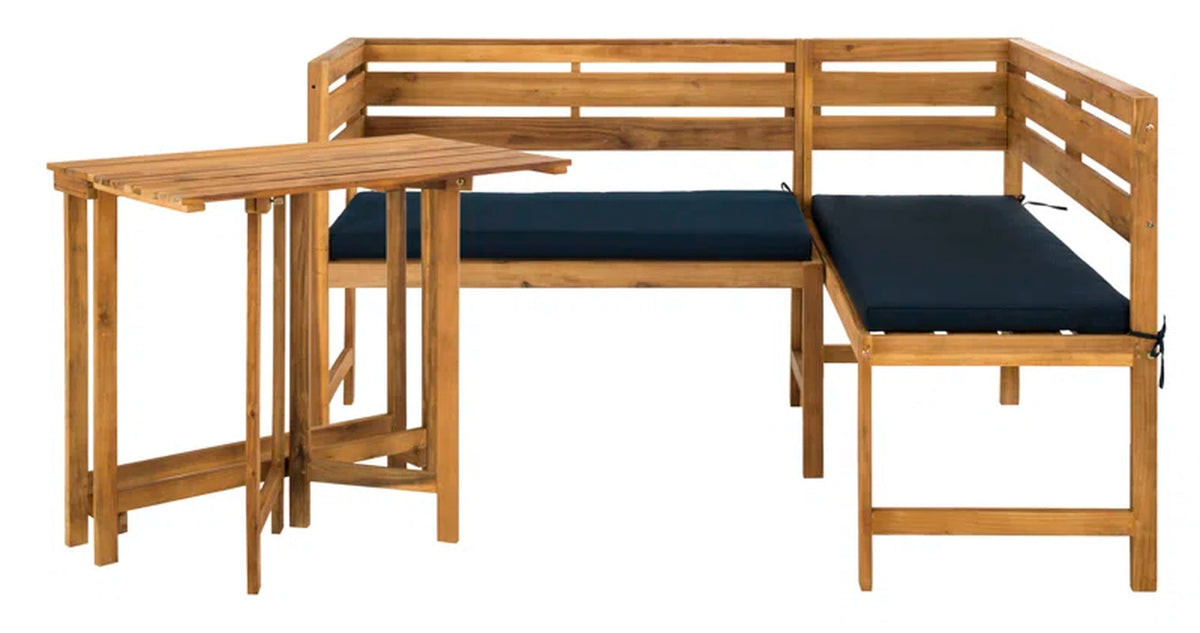 Chic Balcony Two Piece Sectional Set Navy Cushions Outdoor Furniture