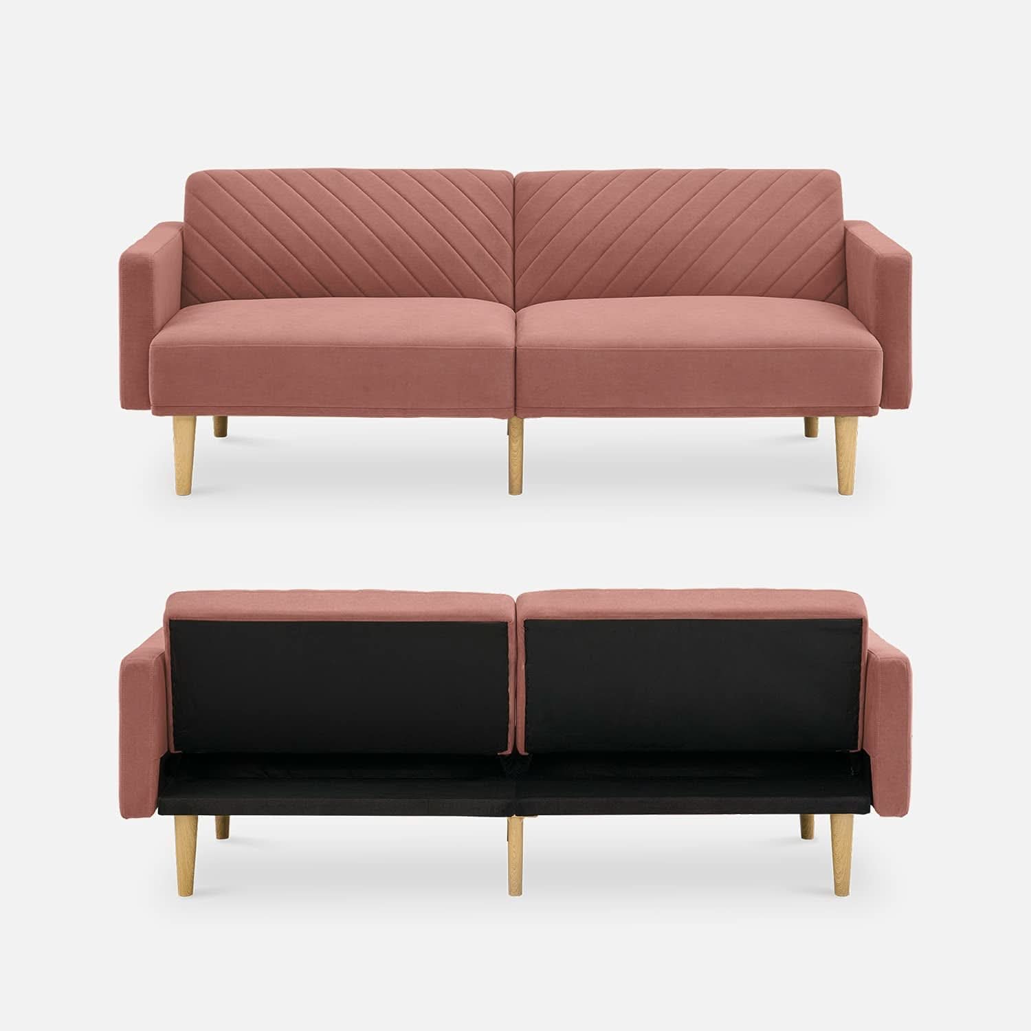 Chloe Futon Sofa Bed With Adjustable Back And Tapered Legs