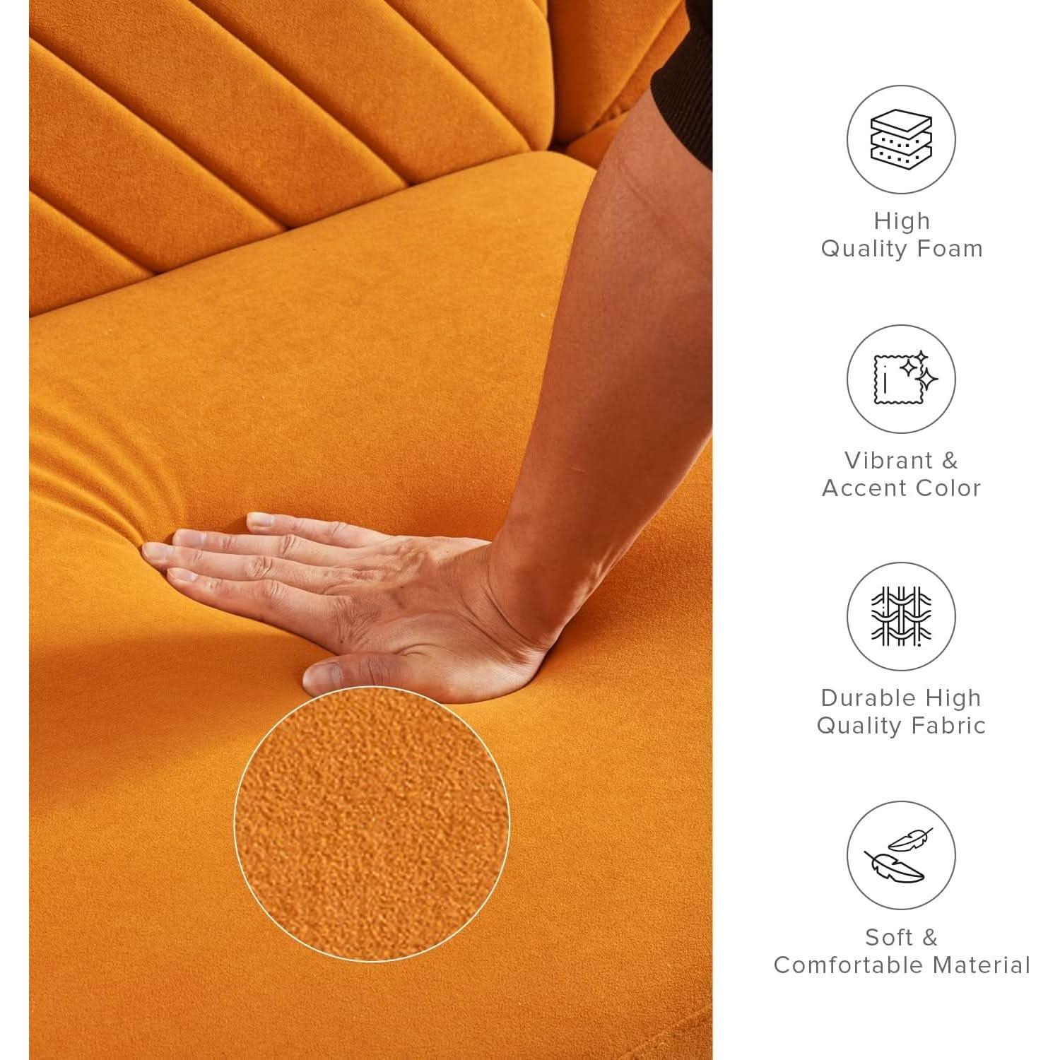 Chloe Futon Sofa Bed With Tapered Legs Adjustable Back
