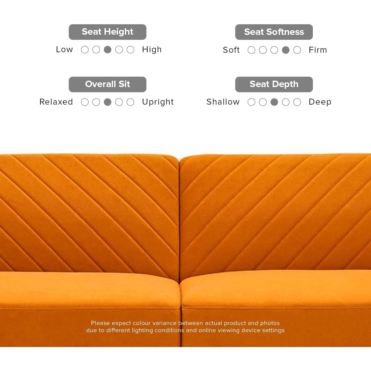 Chloe Futon Sofa Bed With Tapered Legs Adjustable Back