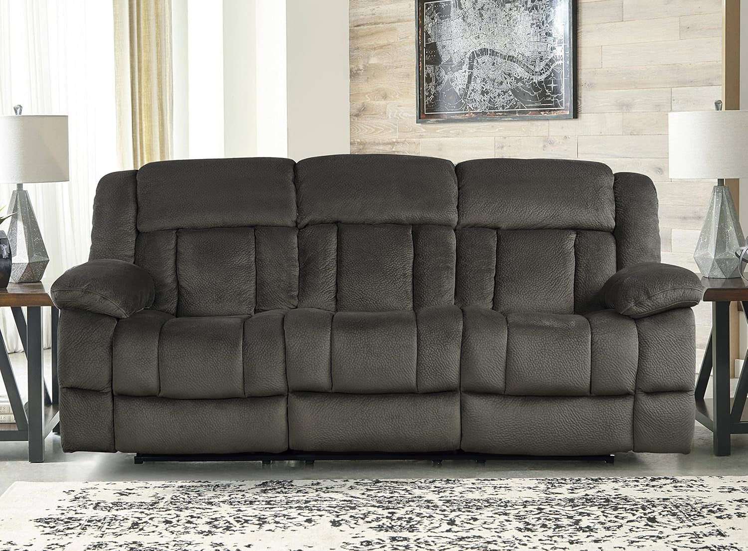 Chocolate Manual Reclining Sofa And Loveseat Set Two Piece