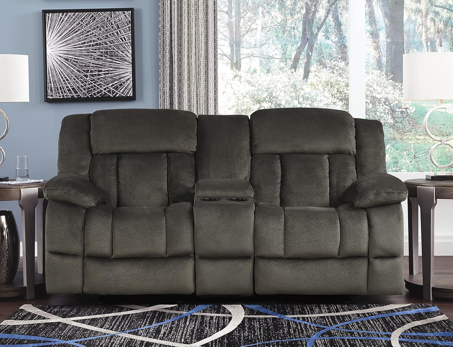 Chocolate Manual Reclining Sofa And Loveseat Set Two Piece