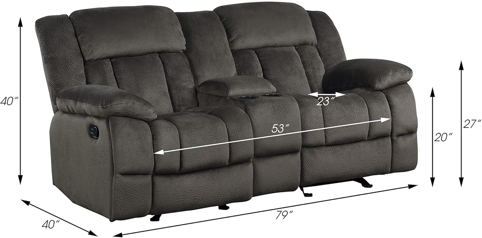 Chocolate Manual Reclining Sofa And Loveseat Set Two Piece