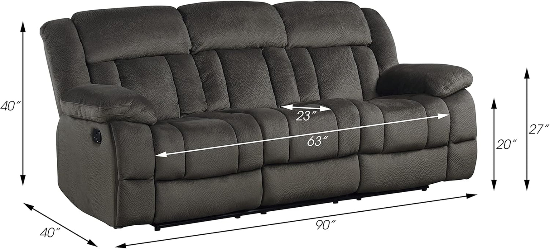 Chocolate Manual Reclining Sofa And Loveseat Set Two Piece