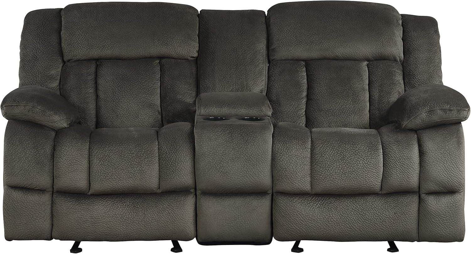 Chocolate Manual Reclining Sofa And Loveseat Set Two Piece