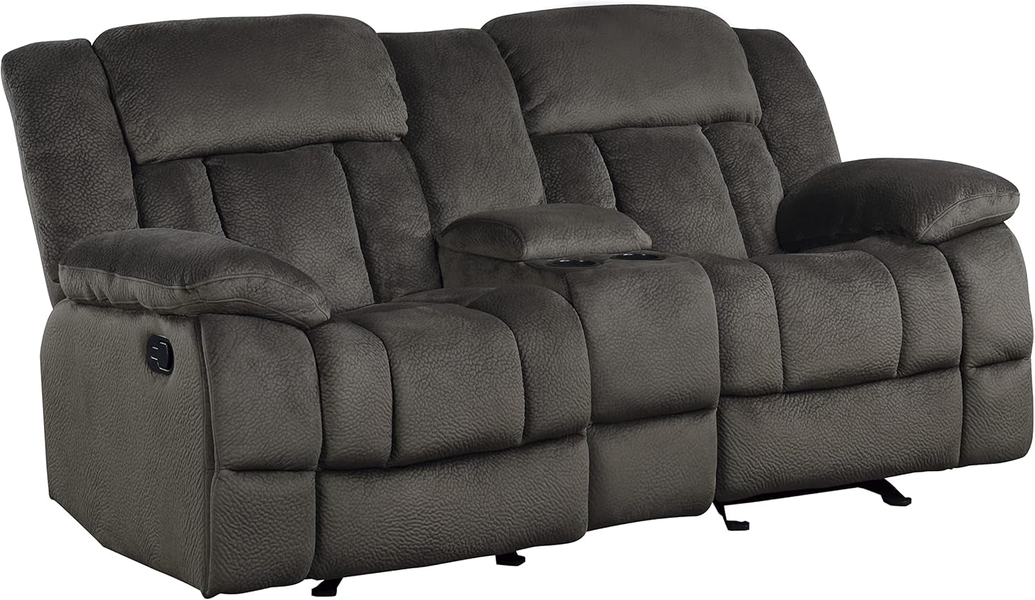 Chocolate Manual Reclining Sofa And Loveseat Set Two Piece