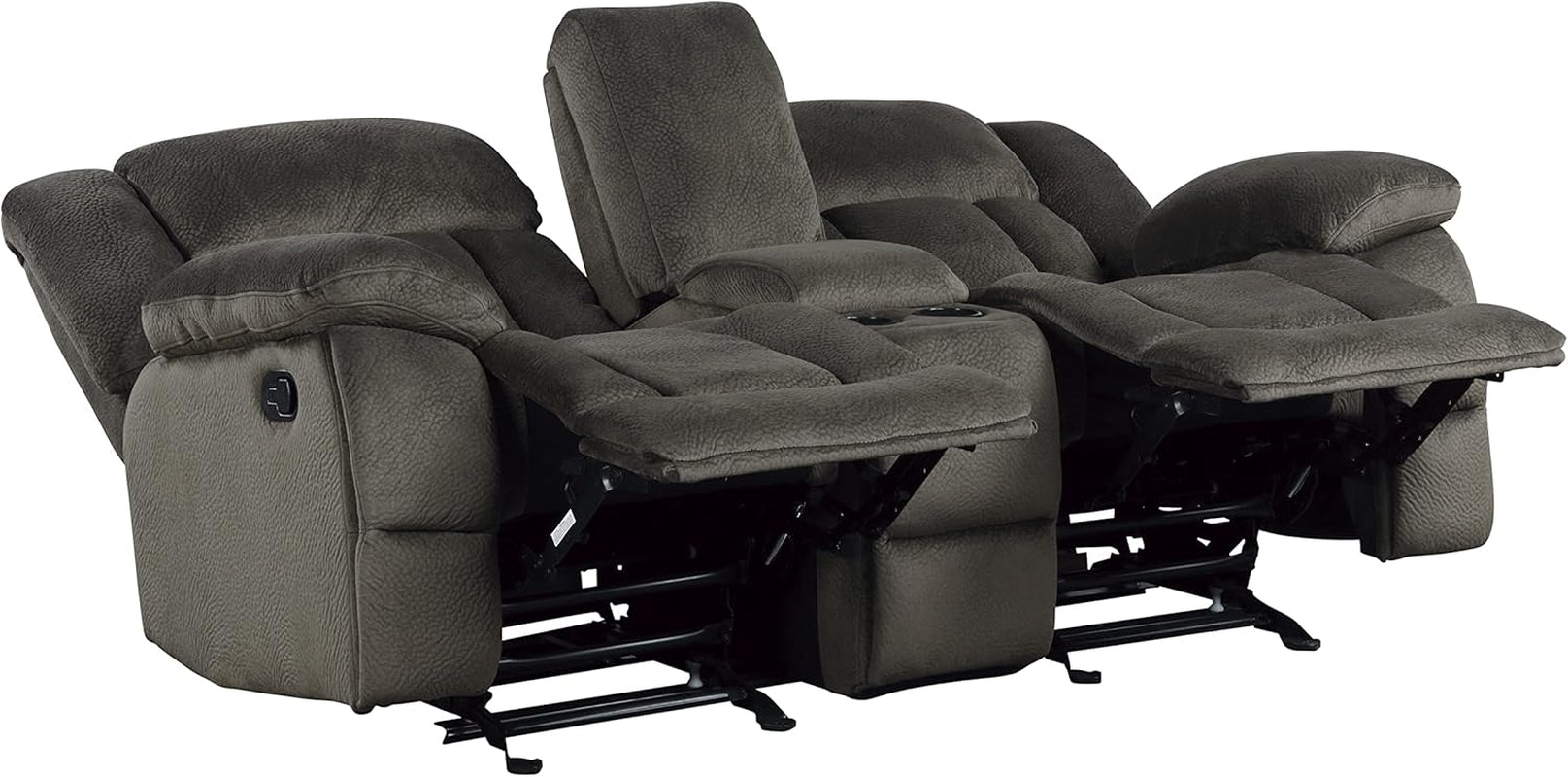 Chocolate Manual Reclining Sofa And Loveseat Set Two Piece