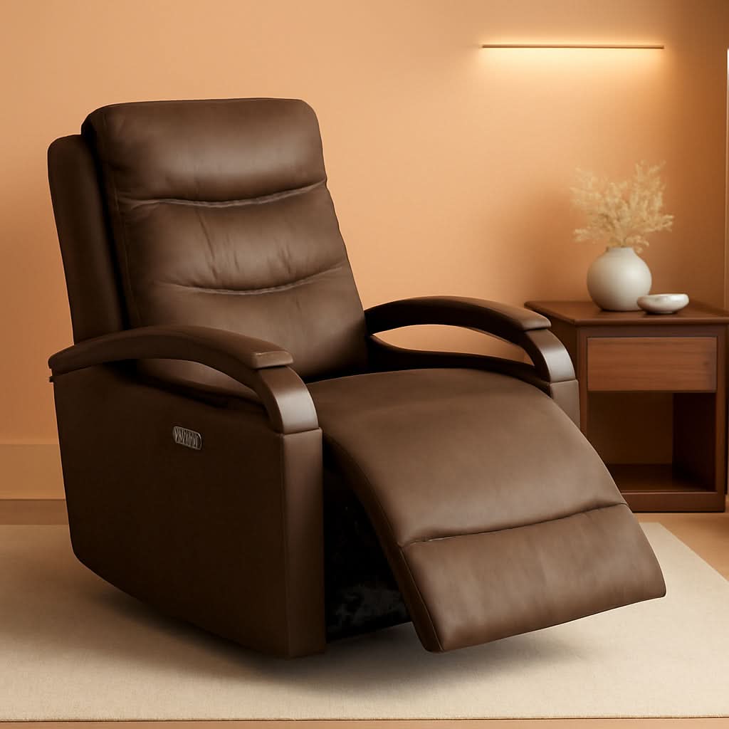 Chocolate Swivel Glider Rocker Recliner With USB Charging