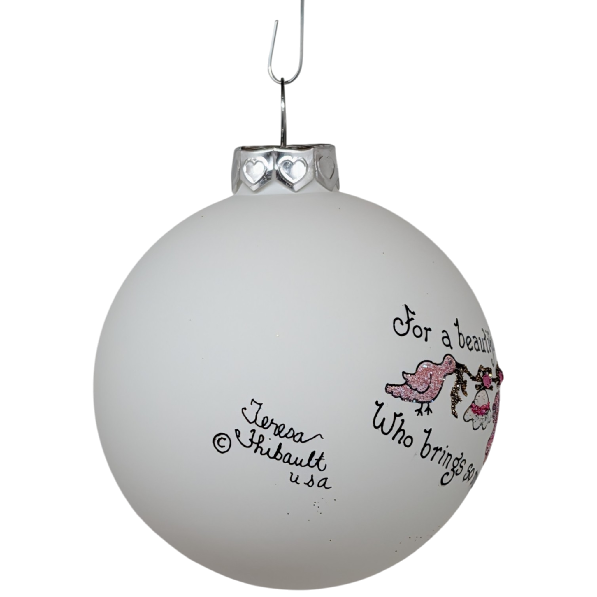 Christmas Keepsake Glass Ornament - For a Beautiful Granddaughter