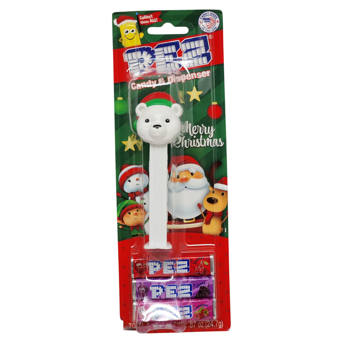 Christmas Pez Dispenser with 3 Rolls of Candy - Polar Bear