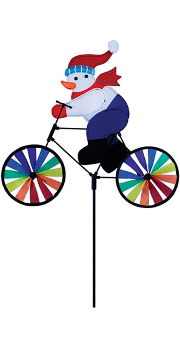Christmas Yard Bike Spinner - Snowman