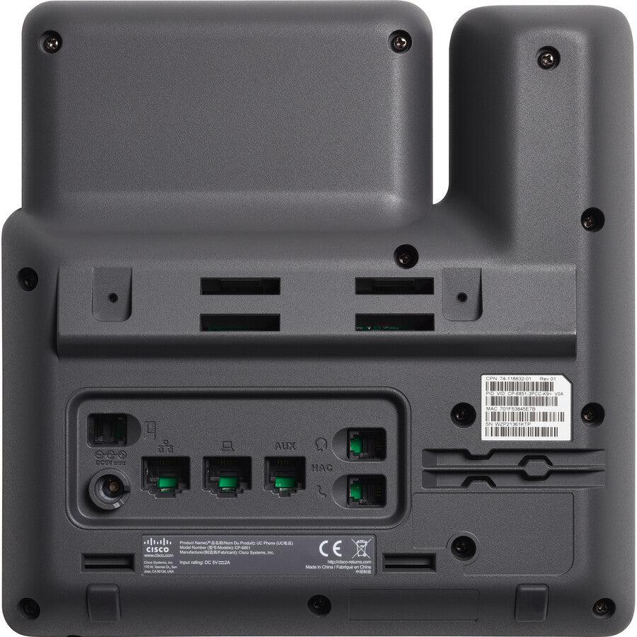 Cisco 6851 Ip Phone - Corded - Corded - Wall Mountable, Desktop - Charcoal