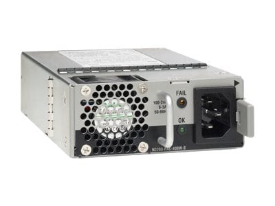 Cisco AC Power Supply with Back-to-Front Airflow - Power supply - hot-plug (plug-in module) - 400 Watt - remanufactured