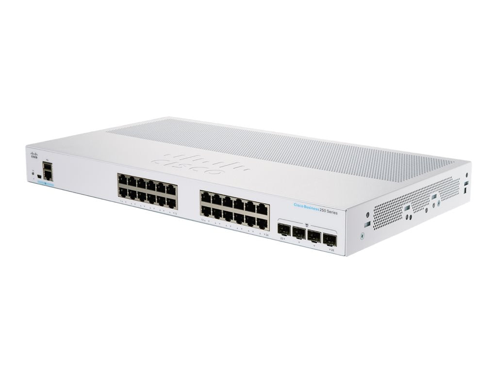 Cisco Business 250 Series CBS250-24PP-4G - Switch - L3 - smart - 24 x 10/100/1000 (PoE+) + 4 x Gigabit SFP -