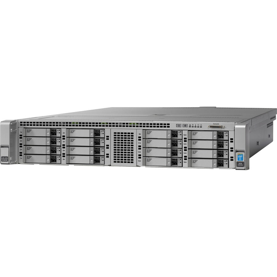 Cisco C240 M4 2U Rack Server - 2 x Intel Xeon E5-2680 v4 2.40 GHz - 256 GB RAM - 72 TB HDD - (12 x 6TB) HDD Configuration - 12Gb/s SAS, Serial ATA Controller UCS-SPBD-C240M4-C1