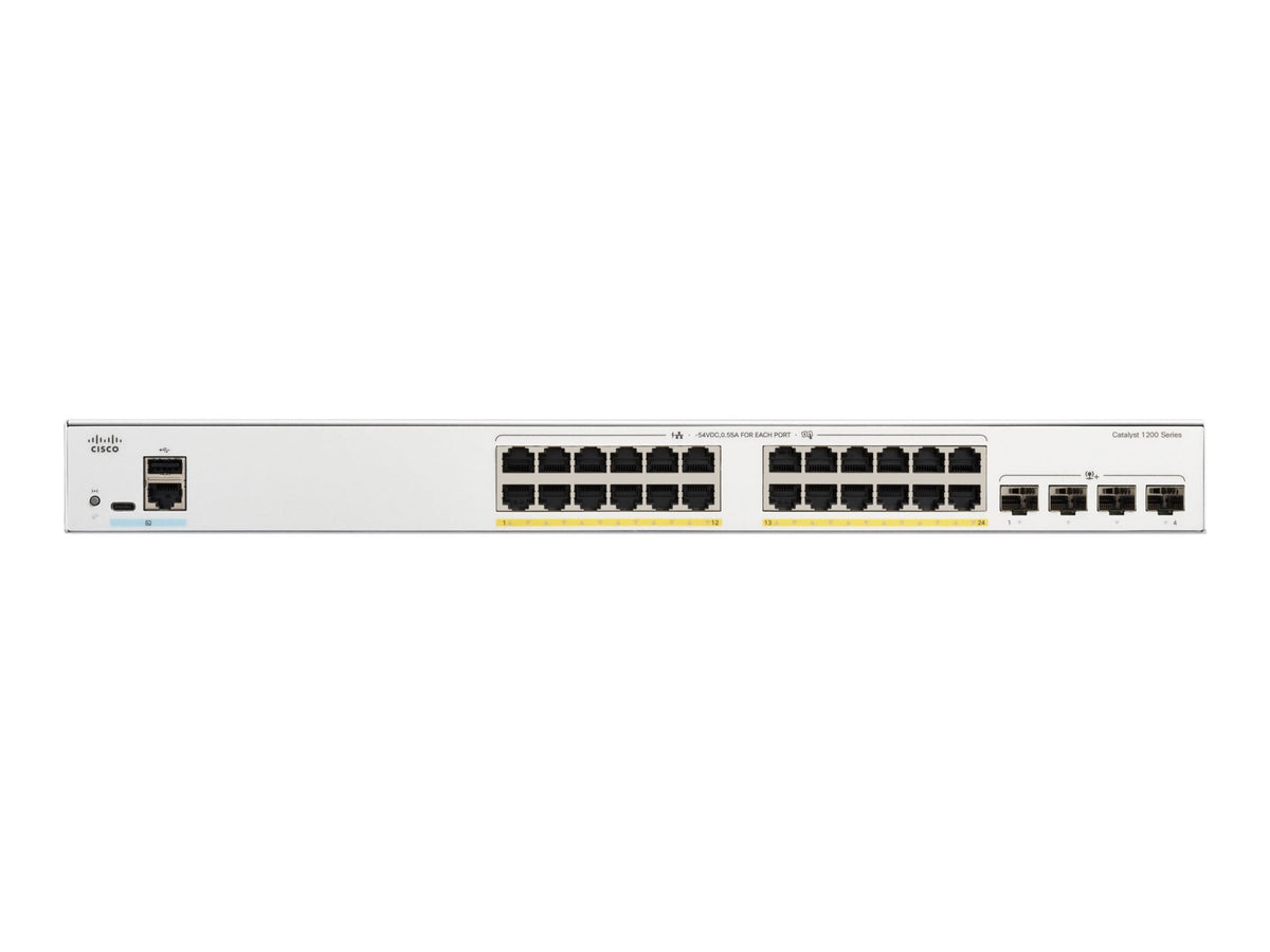 Cisco Catalyst 1200 24-Port PoE Switch with 4x10G SFP+ for SMBs