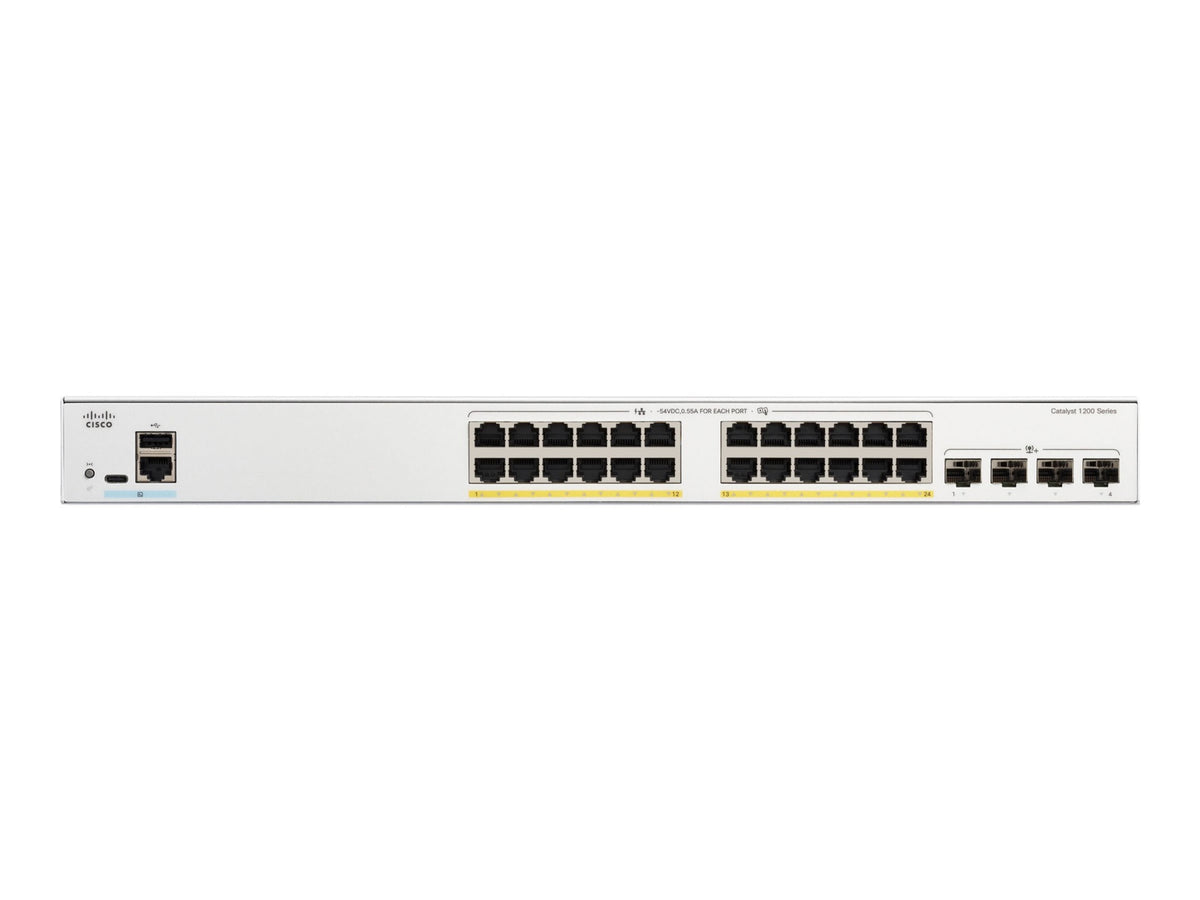 Cisco Catalyst 1200 24-Port PoE Switch with 4x10G SFP+ for SMBs