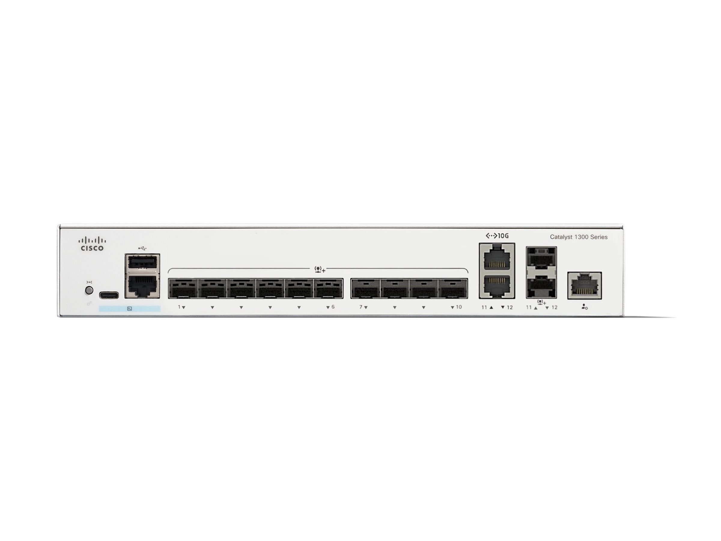 Cisco Catalyst 1300-12XS - Switch - L3 - smart - 12 x 10GBase-X + 2 x combo 10 Gigabit SFP+/RJ-45 - rack-mountable C1300-12XS