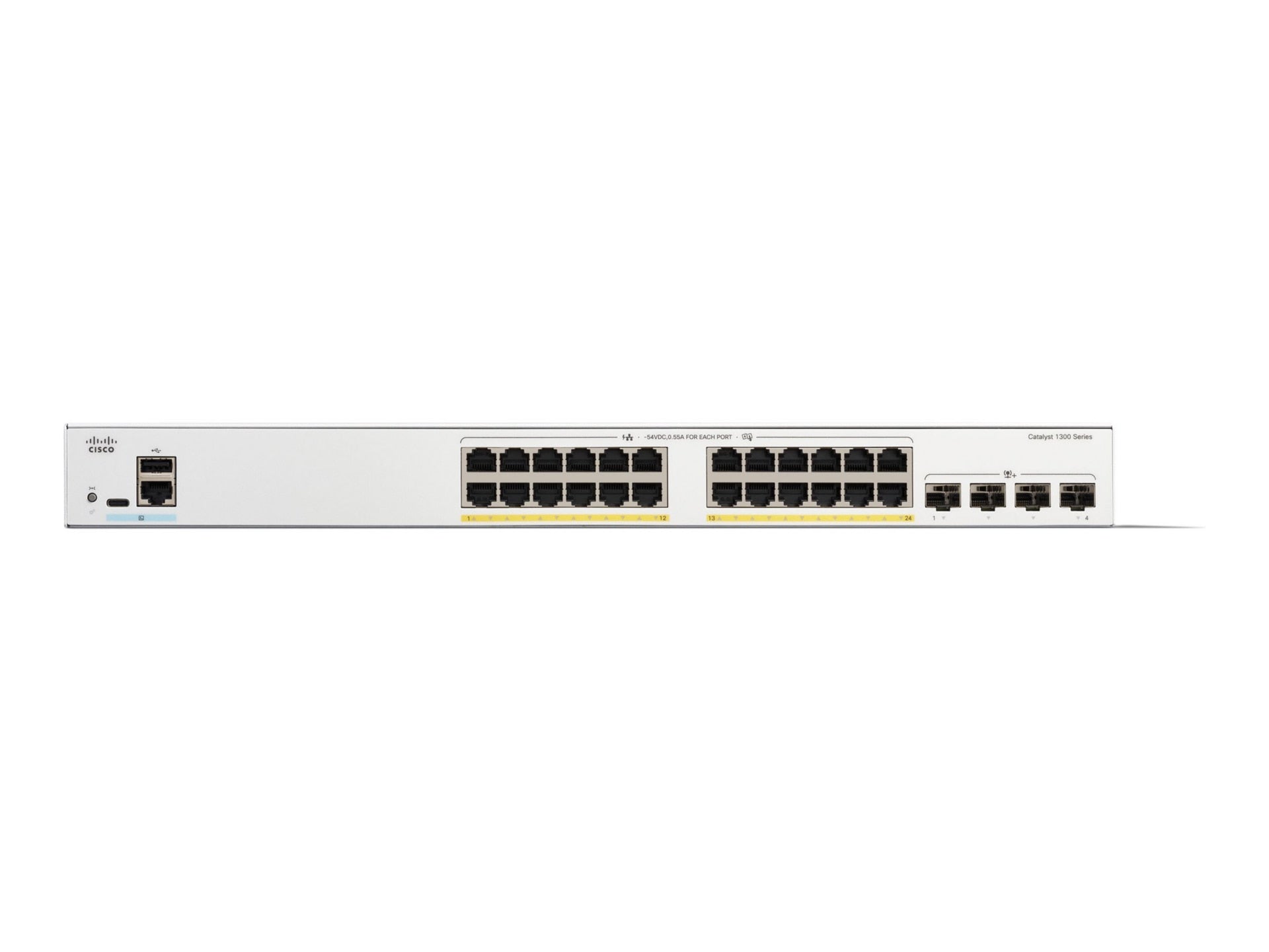 Cisco Catalyst 1300 24-Port Full PoE Switch with 4x10G SFP+ Uplinks for Enterprise
