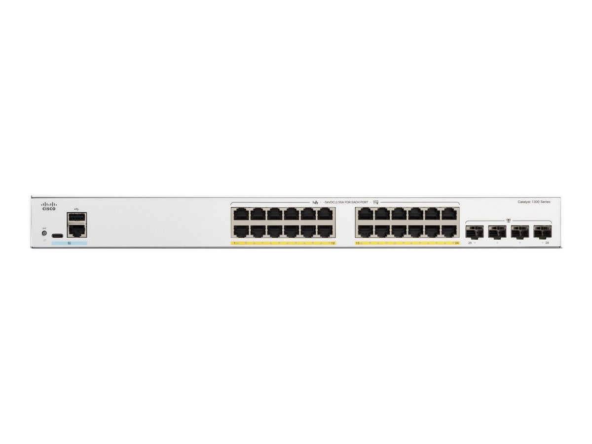 Cisco Catalyst 1300 24-Port PoE Gigabit Switch with 4x1G SFP for SMB