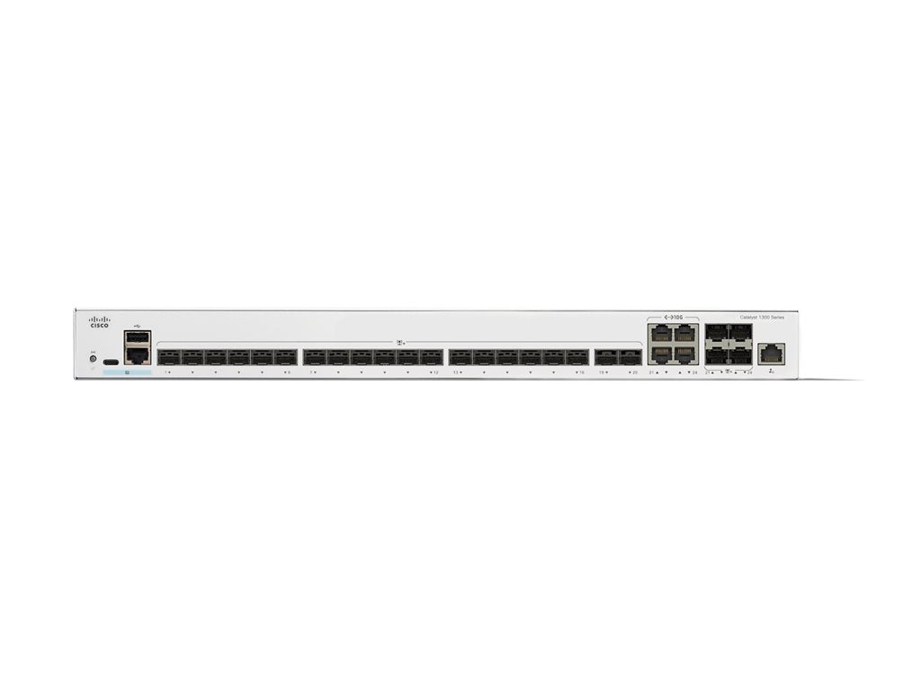 Cisco Catalyst 1300-24XS - Switch - L3 - smart - 24 x 10GBase-X + 4 x combo 10 Gigabit SFP+/RJ-45 - rack-mountable C1300-24XS