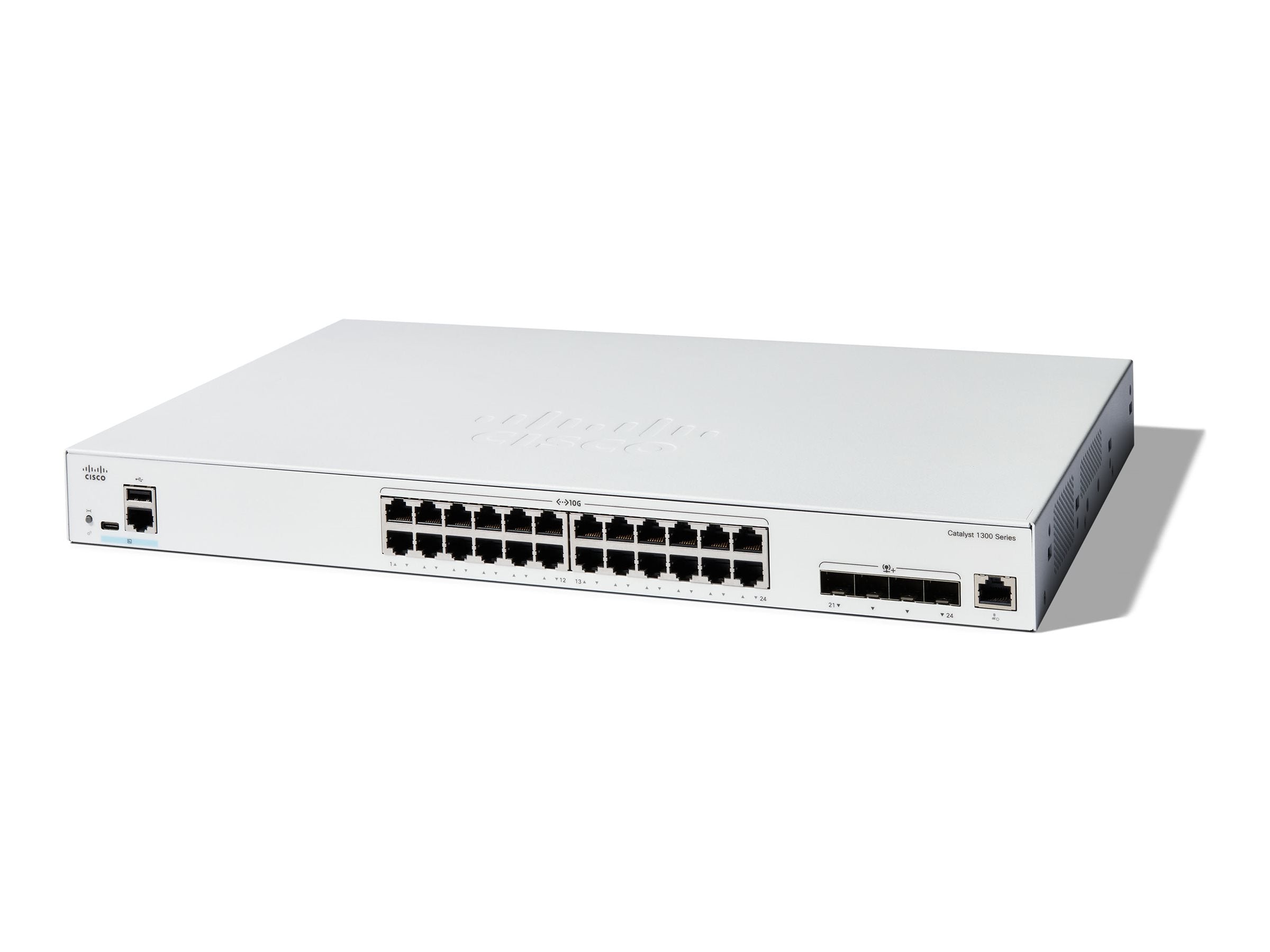 Cisco Catalyst 1300-24XT - Switch - L3 - smart - 24 x 10 Gigabit Ethernet + 4 x combo 10 Gigabit SFP+/RJ-45 -