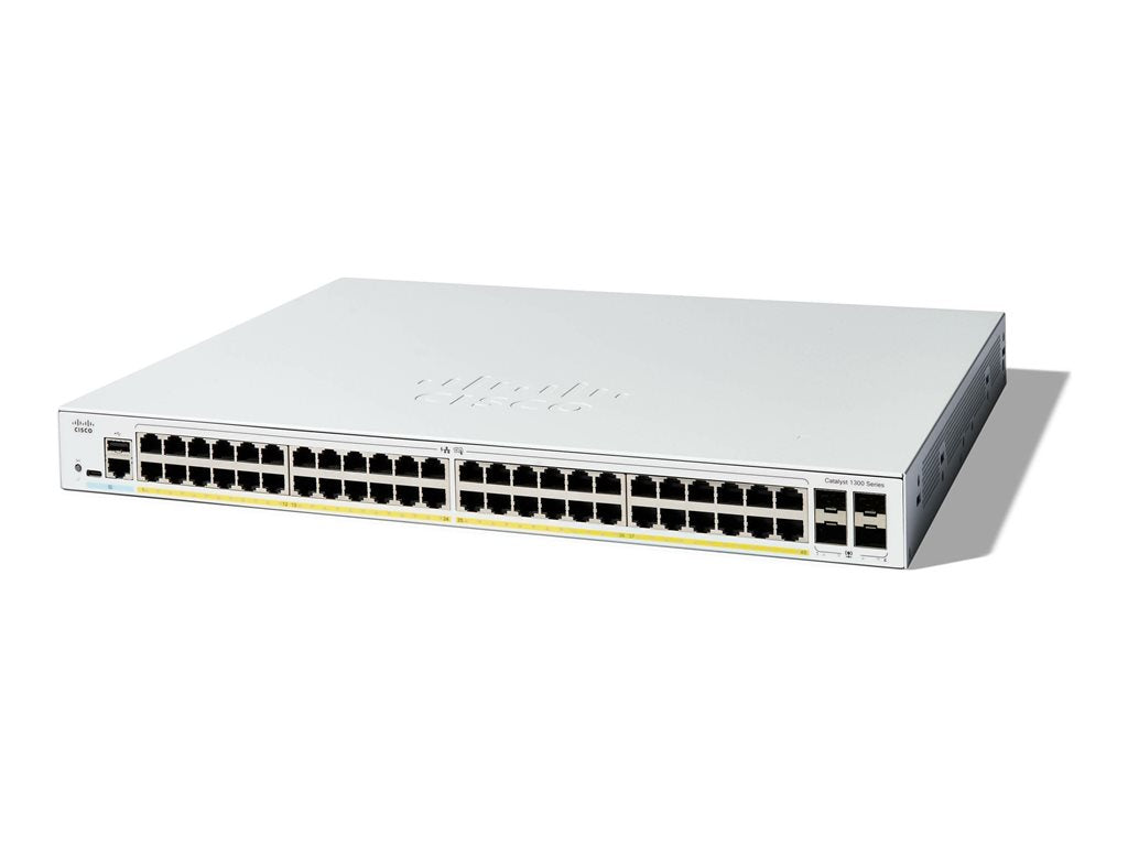 Cisco Catalyst 1300-48P-4G - Switch - L3 - managed - 48 x 10/100/1000 (PoE+) + 4 x Gigabit SFP - rack-mountable - PoE+ (375 W) C1300-48P-4G