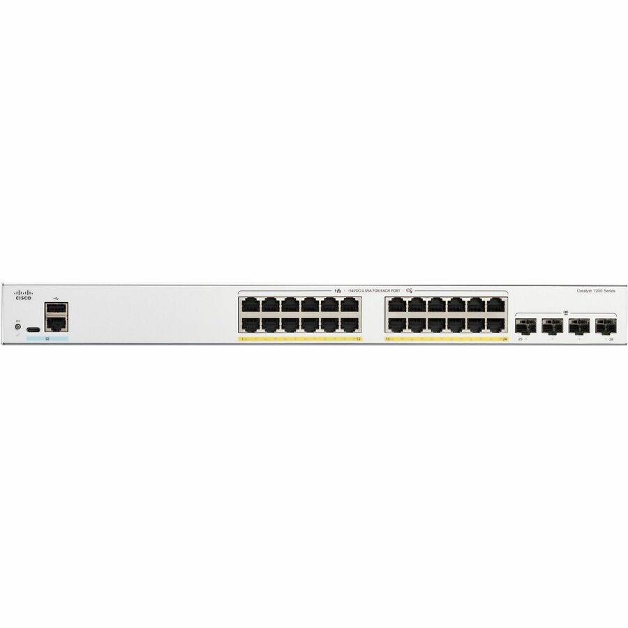 Cisco Catalyst C1200-24P-4G Ethernet Switch - 24 Ports - Manageable - Gigabit Ethernet -