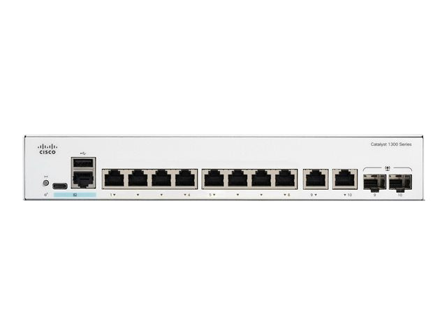 Cisco Catalyst C1300-8T-E-2G Ethernet Switch - 10 Ports - Manageable - Gigabit Ethernet -