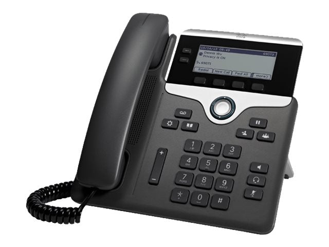 Cisco IP Phone 7821 - VoIP phone - SIP, SRTP - 2 lines - charcoal - TAA Compliant