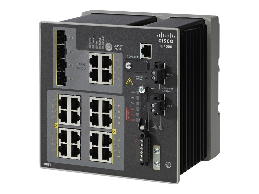 Cisco Industrial Ethernet 4000 Series - Switch - managed - 8 x 10/100/1000 + 8 x 10/100/1000 (PoE+) + 4 x combo Gigabit