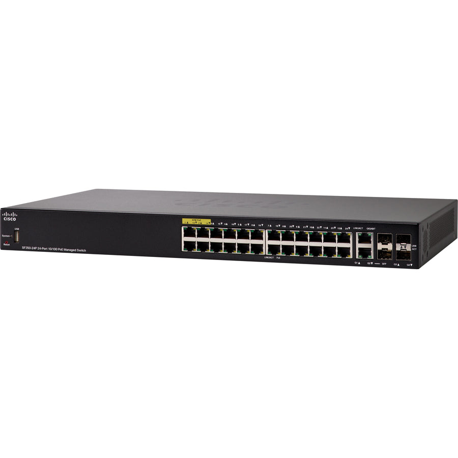 Cisco Sf350-24P 24-Port 10 100 Poe Managed Switch