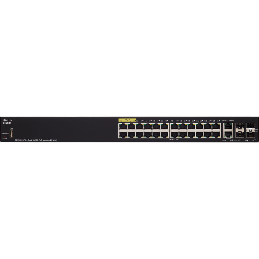 Cisco Sf350-24P 24-Port 10 100 Poe Managed Switch