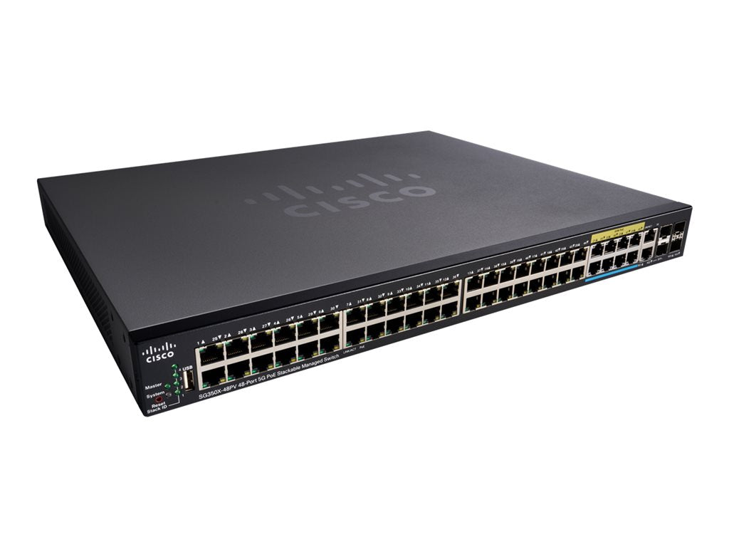 Cisco Small Business SG350X-48PV - Switch - managed - 40 x 10/100/1000 (PoE+) + 8 x 100/1000/2.5G/5G (PoE+) + 2 x combo