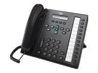 Cisco Unified IP Phone 6961 Slimline - VoIP phone - SCCP, SIP - 12 lines - charcoal - refurbished