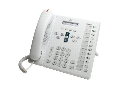 Cisco Unified IP Phone 6961 Standard - VoIP phone - SCCP, SIP, SRTP - 12 lines - arctic white - refurbished