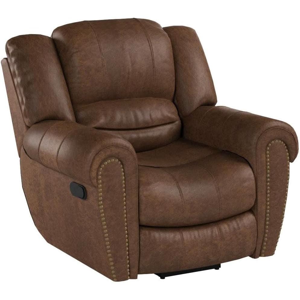 Classic Leather Arm Recliner Chair With Wooden Frame