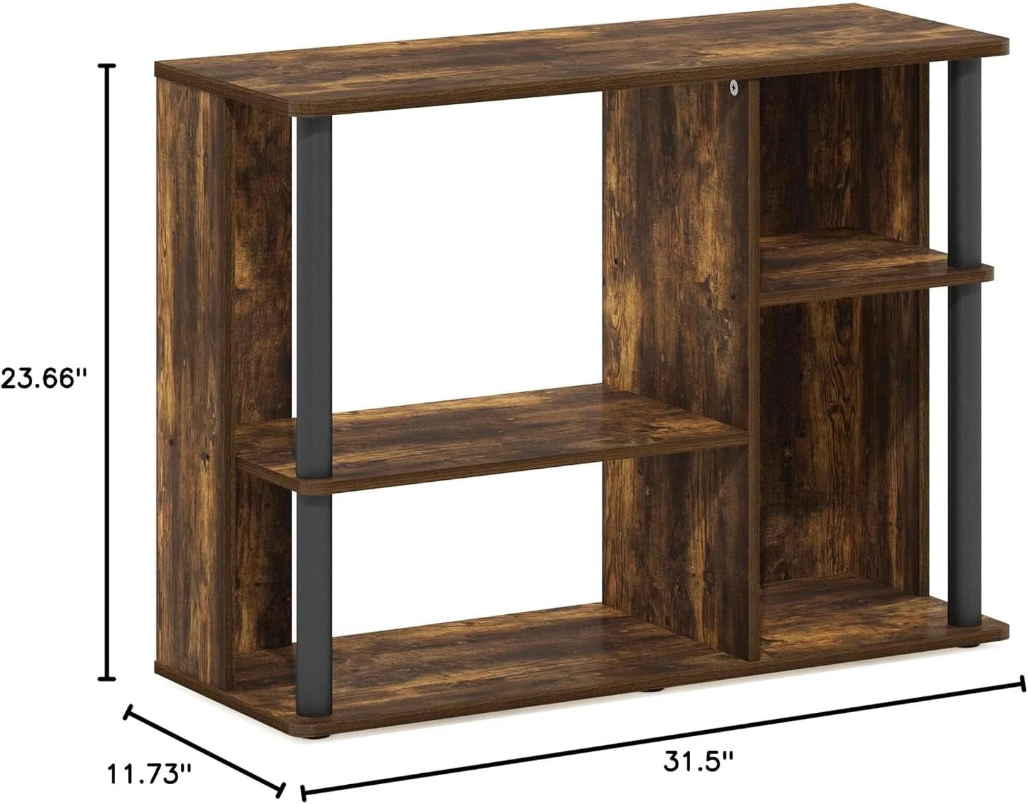 Classic TV Stand For 40 Inch TVs Amber Pine Black Storage