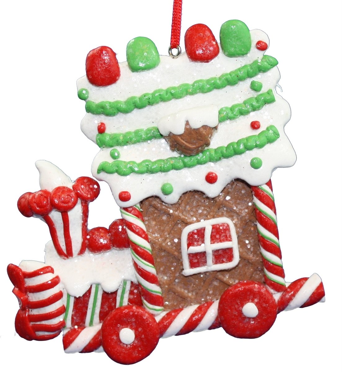 Claydough Gingrbread Train Ornament - Gumdrop