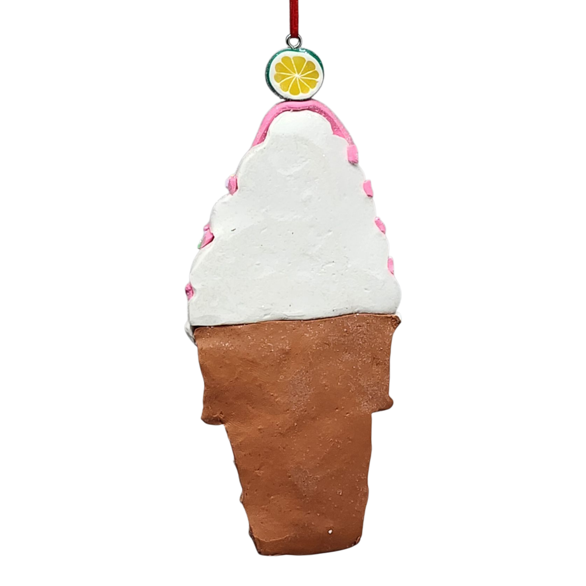 Claydough Ice Cream Ornament - Vanilla