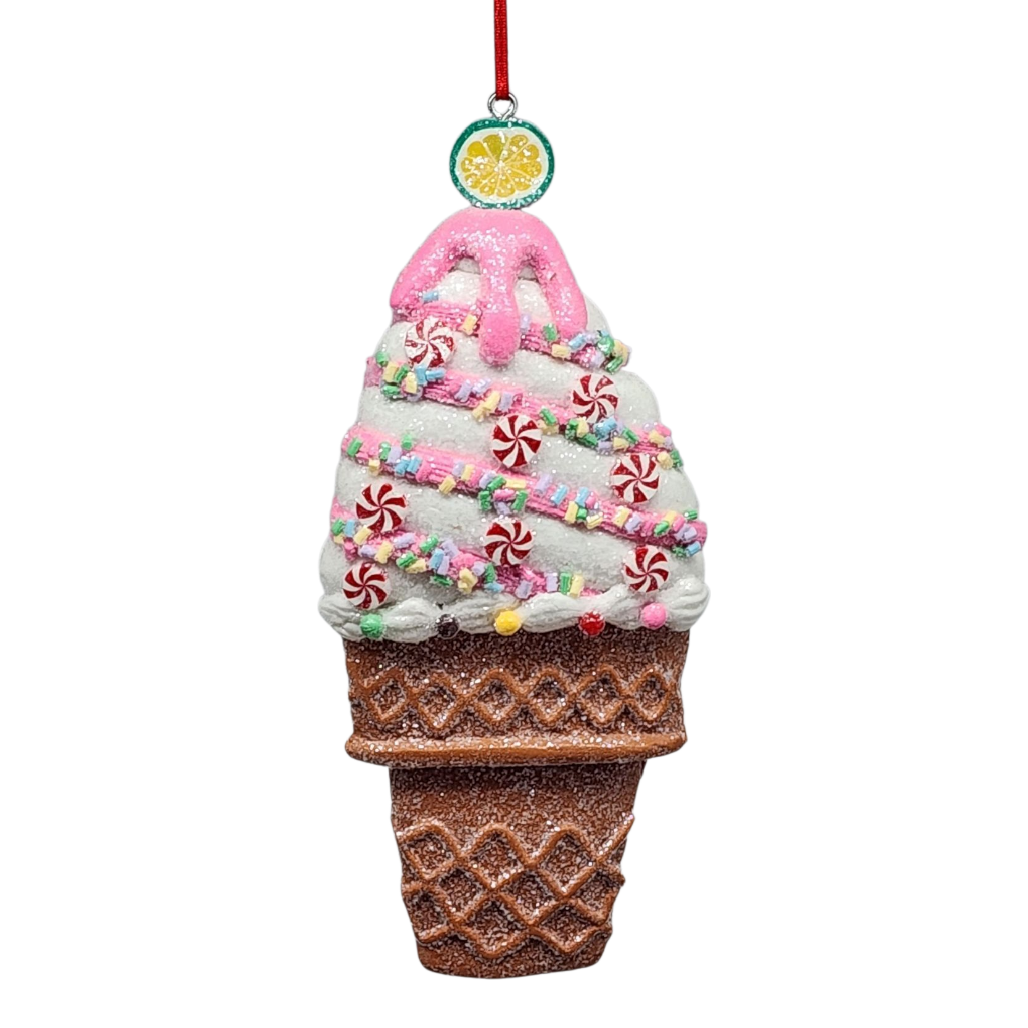 Claydough Ice Cream Ornament - Vanilla