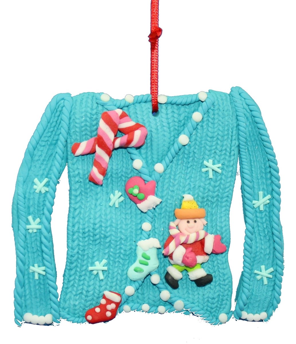 Claydough Sweater Ornament - Blue
