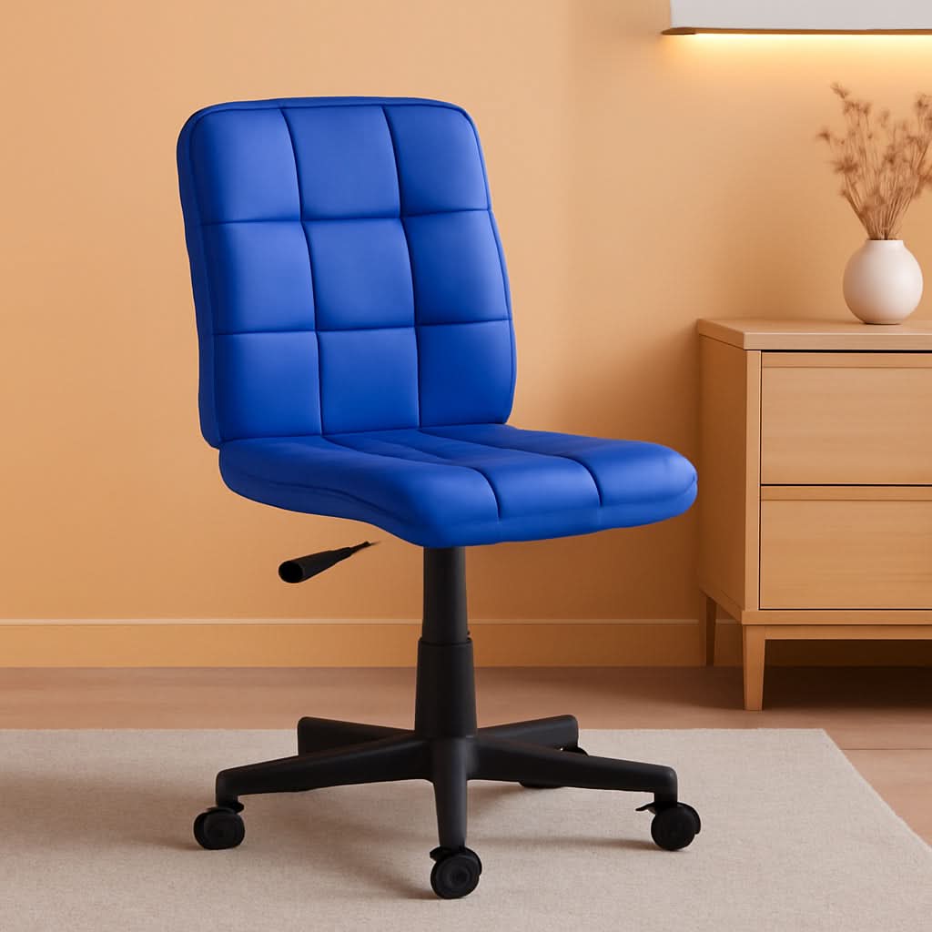 Clayton Blue Mid Back Quilted Vinyl Swivel Office Chair